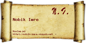 Nobik Imre névjegykártya